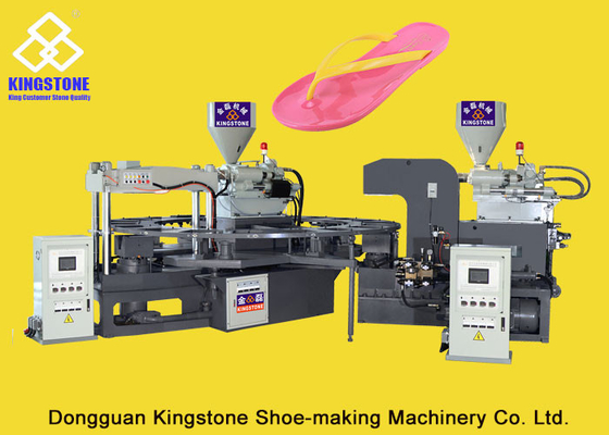 Macchina rotatoria 4.3*3.3*2.9m/2 anni dello stampaggio ad iniezione del sandalo della gelatina del PVC di due colori di garanzia