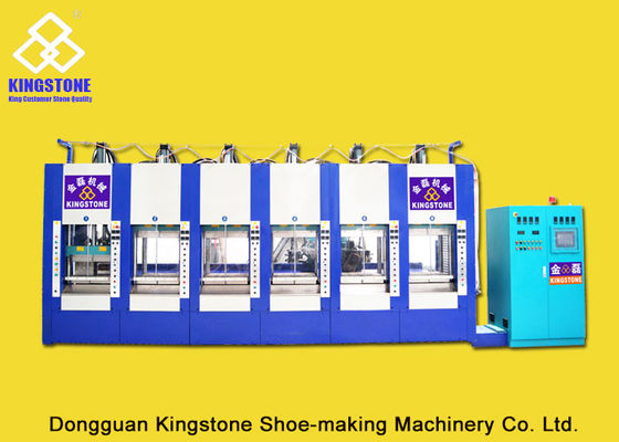 Sei macchine dello stampaggio ad iniezione delle scarpe della plastica delle stazioni per la fabbricazione delle sogliole della pantofola di EVA